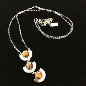 American Eagle Gold Faux Tigers Eye Long Necklace‎